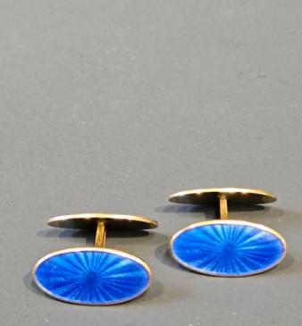 David Andersen Norwegian Silver Gilt and Enamel Cufflinks