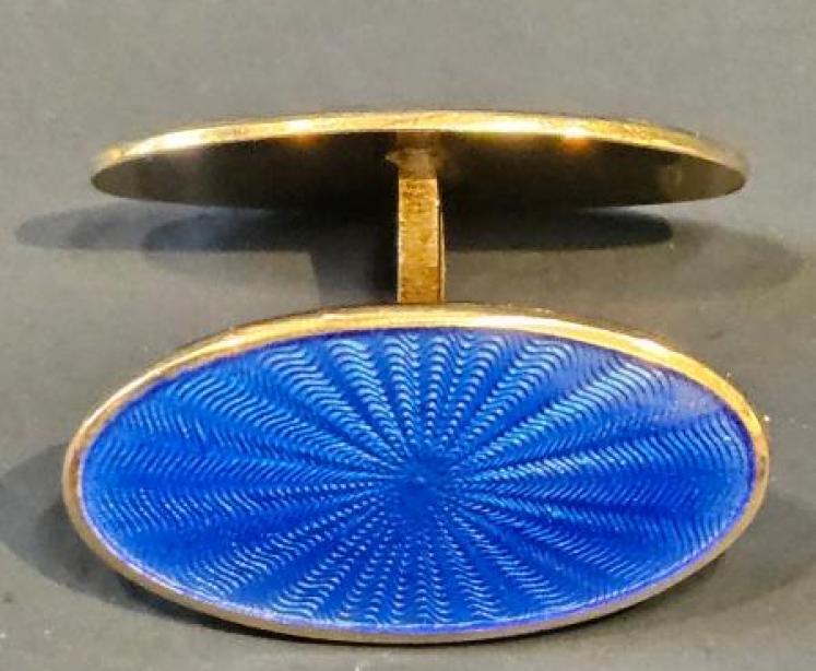 David Andersen Norwegian Silver Gilt and Enamel Cufflinks - Image 2