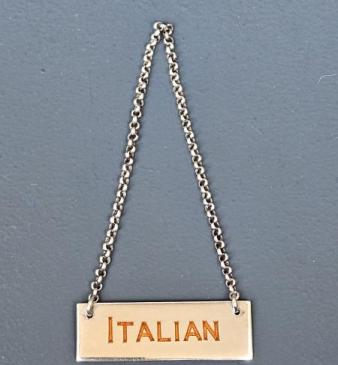 Silver and Enamel Italian Red Wine Label