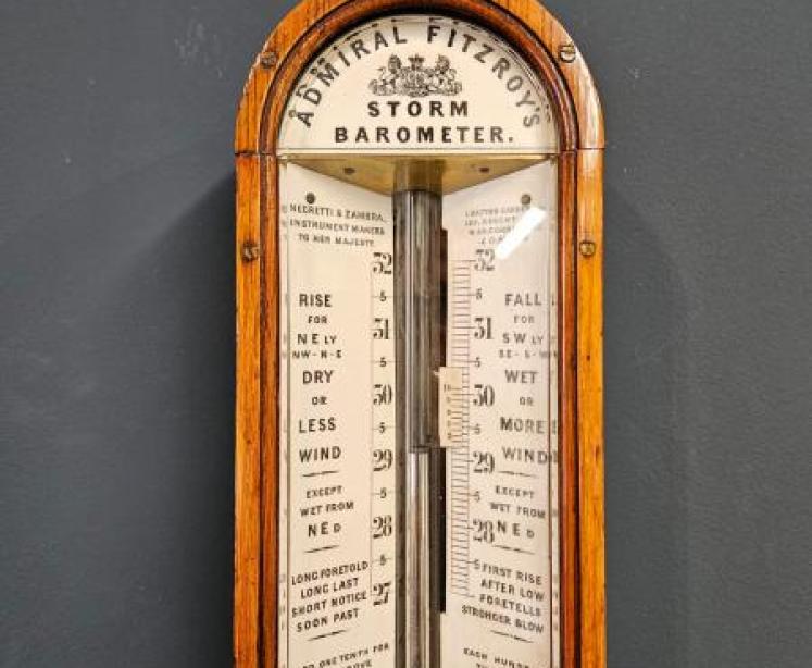 Victorian Oak Admiral Fitzroy Storm Barometer - Image 2