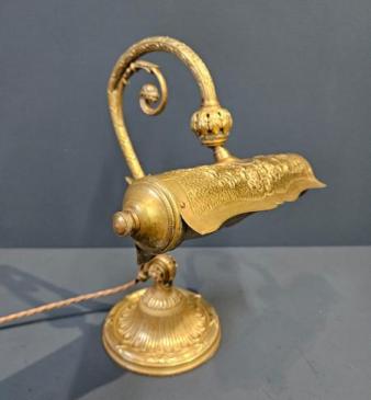 Edwardian Gilt Brass Desk Lamp