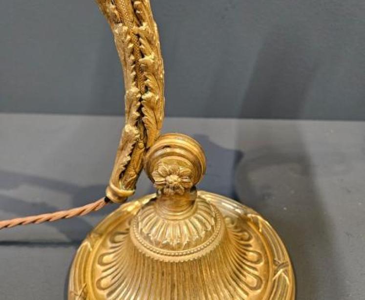 Edwardian Gilt Brass Desk Lamp - Image 3