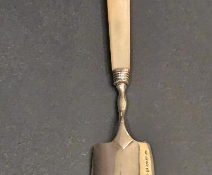 George III Silver Cheese Scoop - Image 5