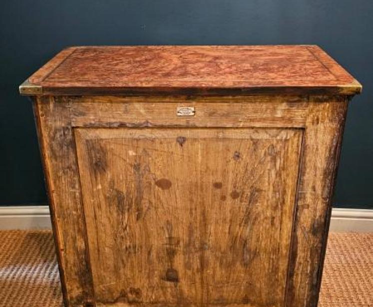 Victorian Edwards and Roberts Shallow Proportioned Burr Walnut Campaign Style Chest - Image 5