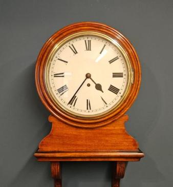 Victorian 8 Day Single Fusee Drop Dial Wall Clock 