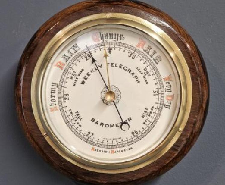 Weekly Telegraph Oak Cased Barometer - Image 1