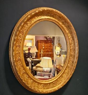 Victorian Timber Gilt Oval Mirror