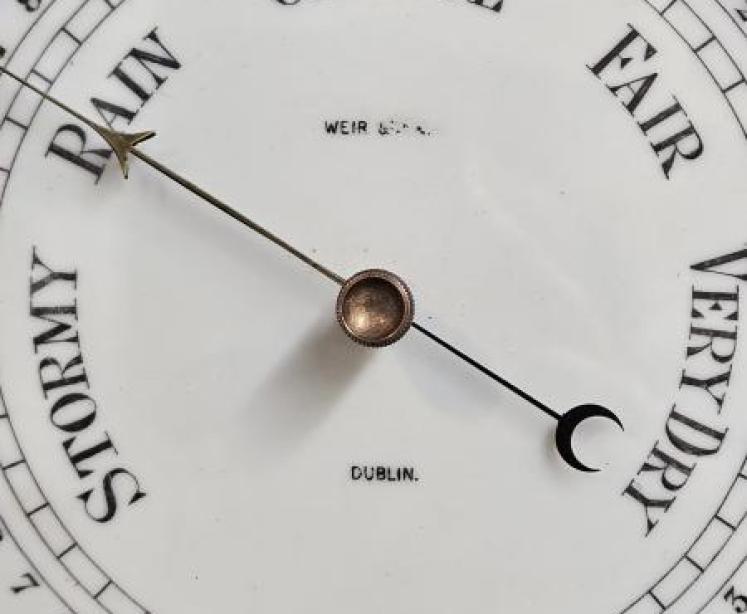 Edwardian Dublin Walnut Cased Aneroid Barometer - Image 6