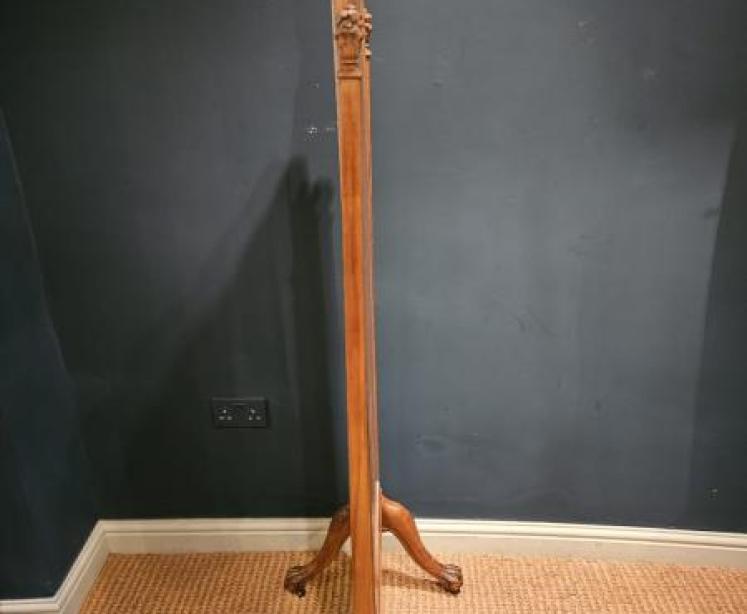 Victorian Walnut Cheval Mirror - Image 6