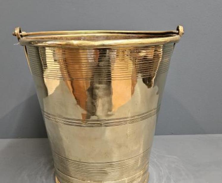 Early Victorian Brass Campaign Bucket - Image 1