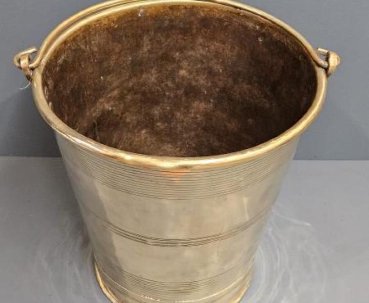 Early Victorian Brass Campaign Bucket - Image 2