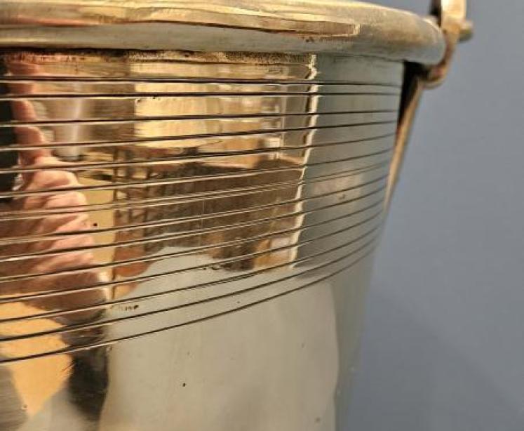 Early Victorian Brass Campaign Bucket - Image 4