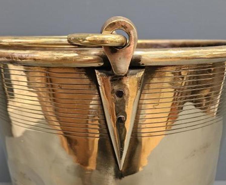 Early Victorian Brass Campaign Bucket - Image 5