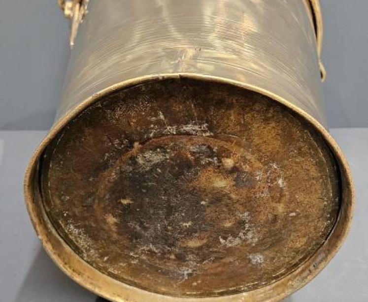Early Victorian Brass Campaign Bucket - Image 7