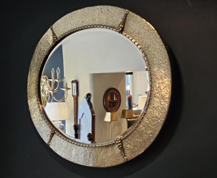 Arts and Crafts Brass Framed Mirror - Image 2