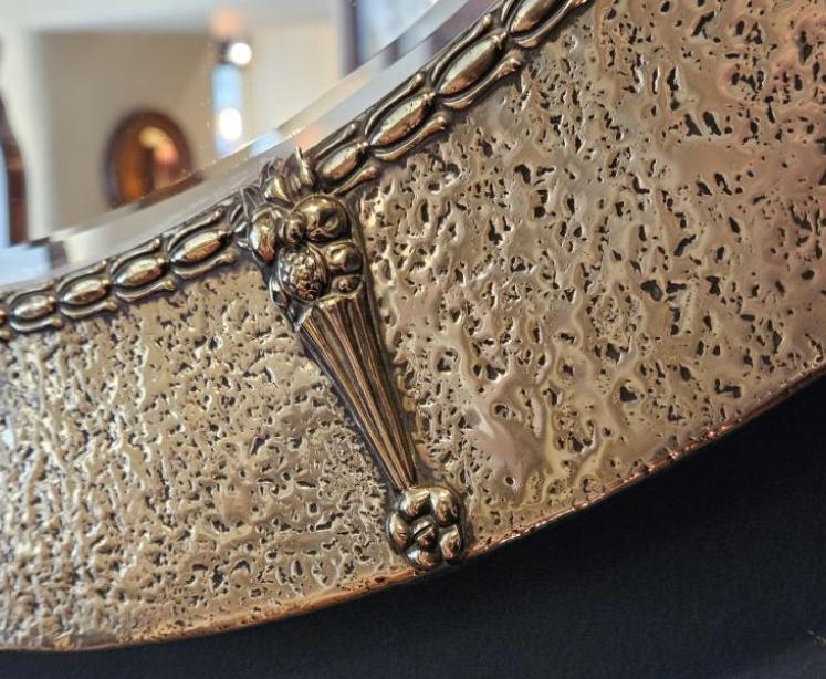 Arts and Crafts Brass Framed Mirror - Image 4