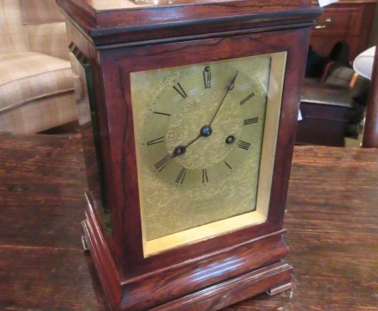 Fine Regency Period Rosewood Striking Library Clock - Image 1