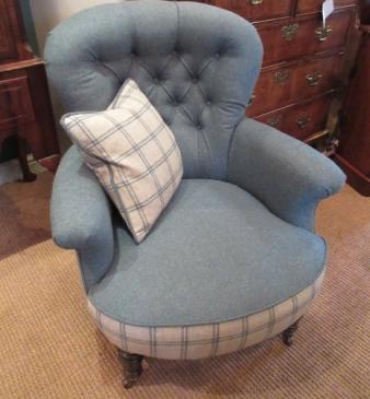 Mid Victorian Upholstered Lamb's of Manchester Armchair