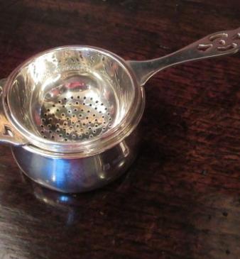 George VI Period Solid Silver Tea Strainer