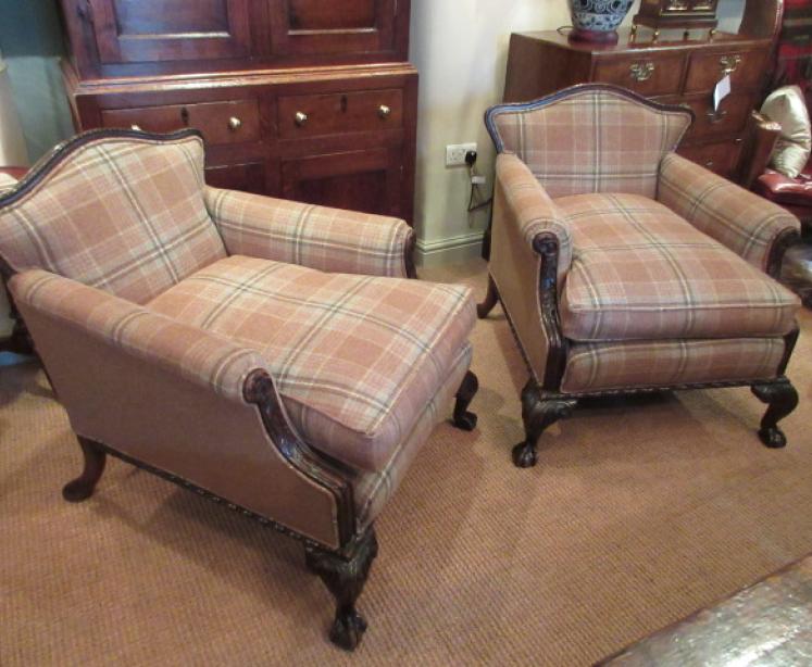 Superb Pair of 19th Century Upholstered Armchairs - Image 1
