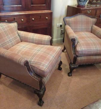 Superb Pair of 19th Century Upholstered Armchairs