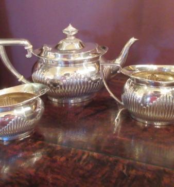 George V Period Silver Three Piece Teaset