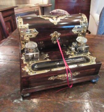 Superb Early Victorian Coromandel Pen & Inkstand