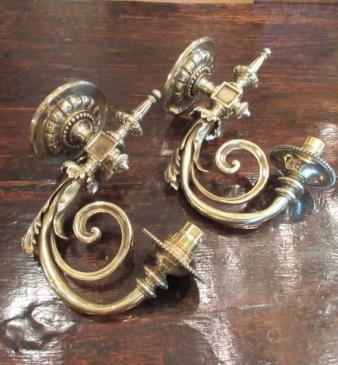 Top Quality Pair of Edwardian Cast Brass Wall Lights