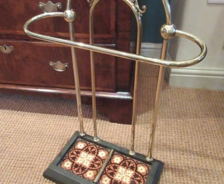 Art Nouveau Brass & Cast Iron Stick Stand - Image 1