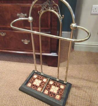Art Nouveau Brass & Cast Iron Stick Stand