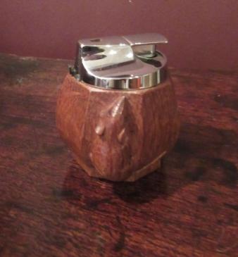 Rare Mouseman Adzed Oak Table Lighter