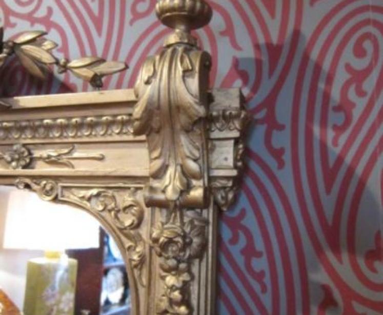 Impressive Early Victorian Timber Gilt Wall Mirror - Image 4
