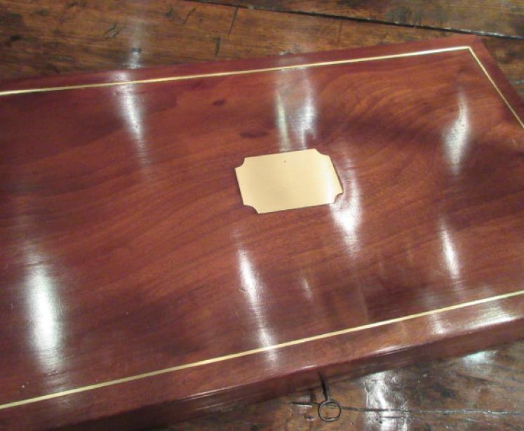 Early Victorian Flame Mahogany Backgammon Games Box - Image 4