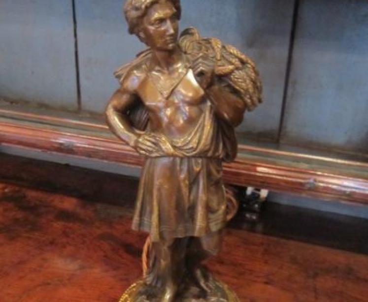 Stunning Pair of Bronze Figurine Lamps - Image 3