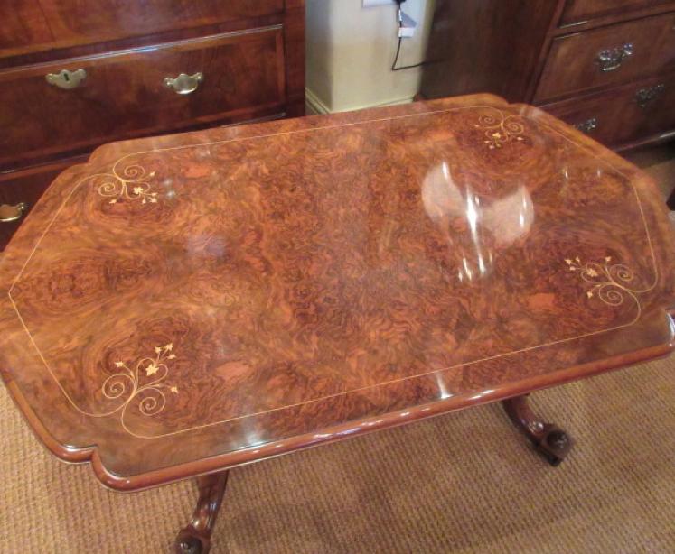 Superb Mid Victorian Burr Walnut Coffee Table - Image 4