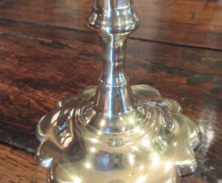 Pair of George III Period Brass Seamed Candlesticks - Image 3