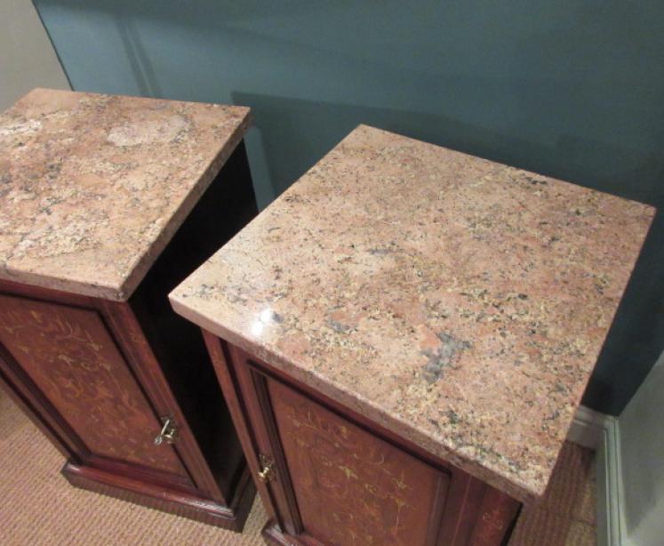 Superb Pair of Victorian Rosewood Inlaid Bedside Cabinets - Image 4