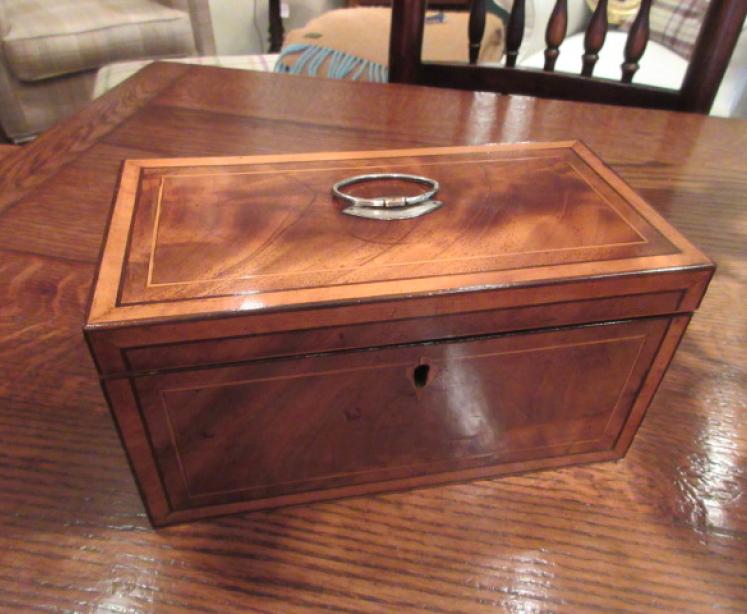 George III Period Satinwood Inlaid Tea Caddy - Image 1