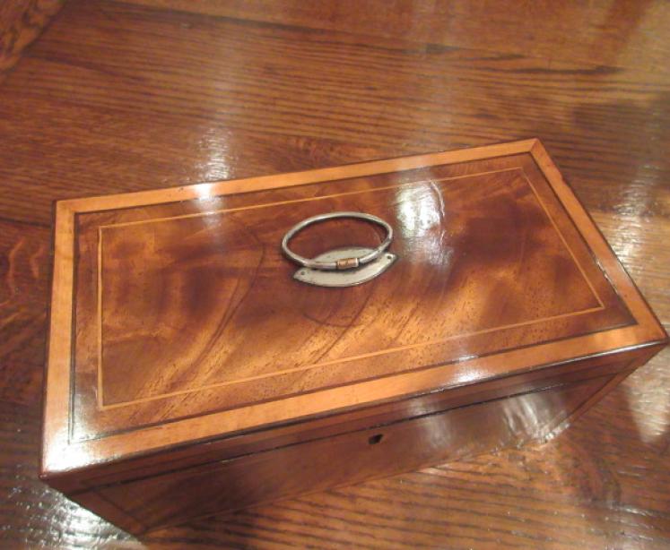 George III Period Satinwood Inlaid Tea Caddy - Image 2
