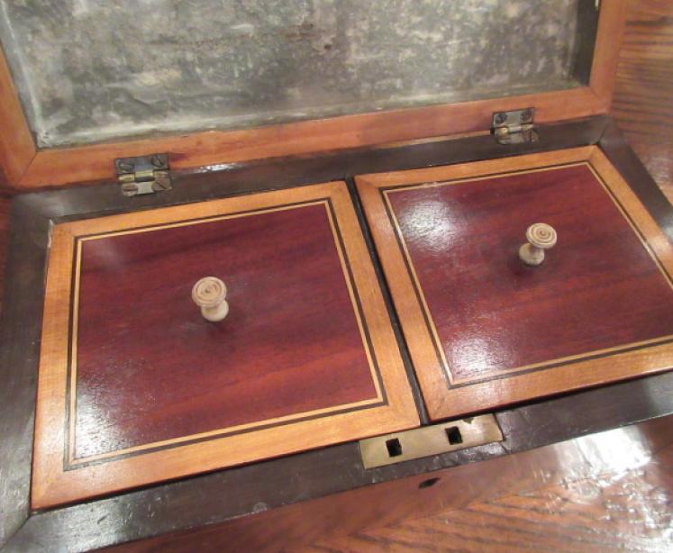 George III Period Satinwood Inlaid Tea Caddy - Image 4