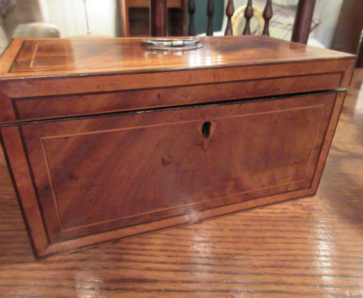 George III Period Satinwood Inlaid Tea Caddy - Image 5