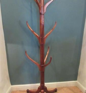 Early Victorian Mahogany Coat & Hat Hall Stand