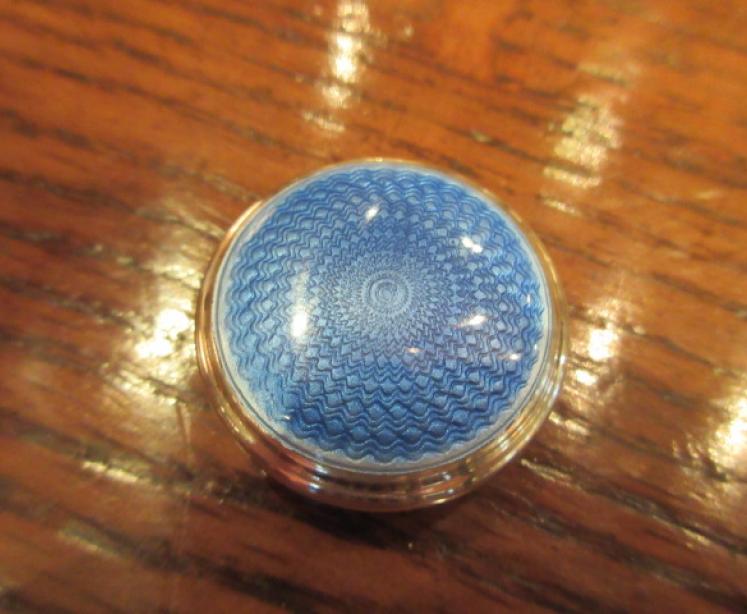 Pair of George V Period Silver & Blue Enamel Jars - Image 4