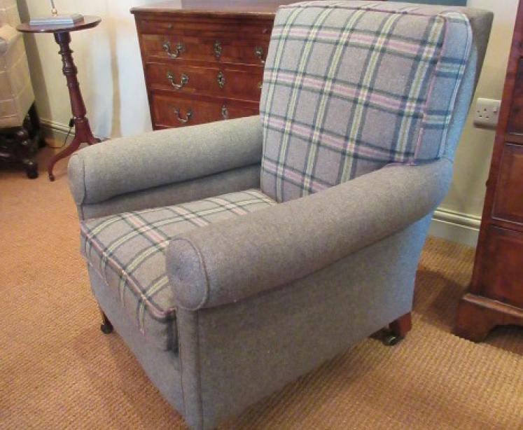 Very Comfortable Edwardian Period Upholstered Easy Armchair - Image 5