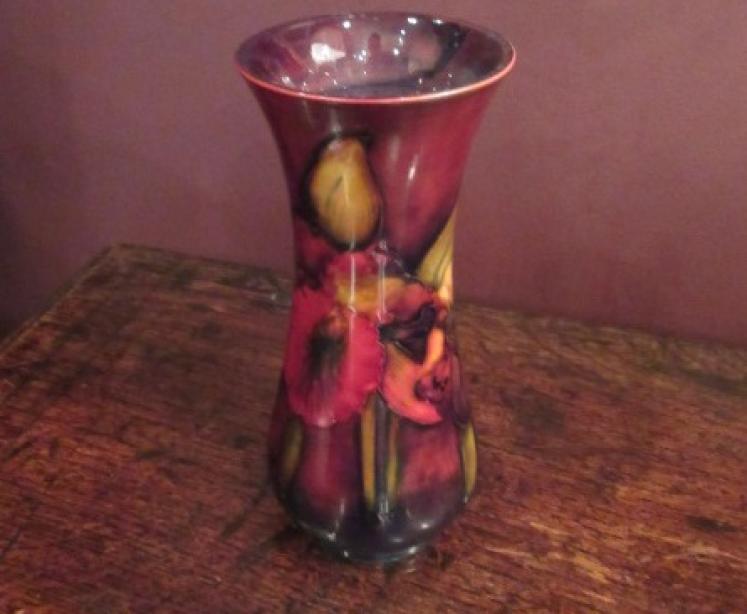 Moorcroft Slipper Orchid Flambe Glazed Vase - Image 1