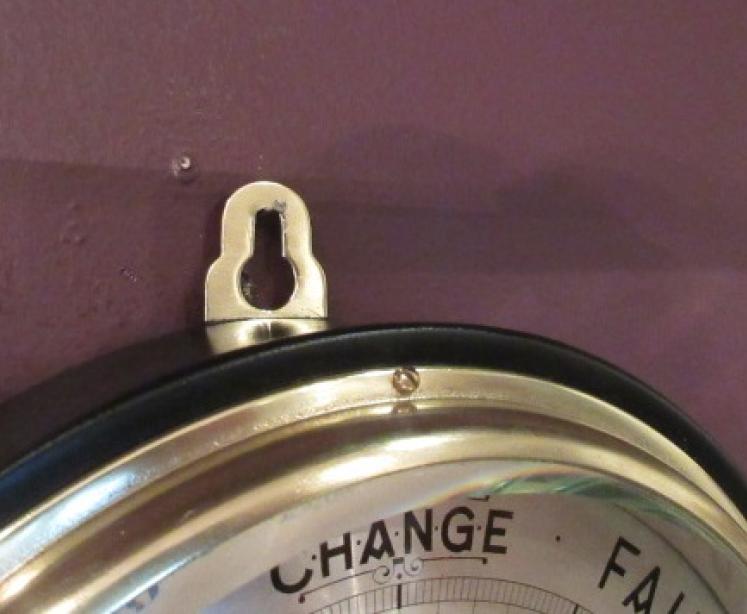 Victorian Steel & Brass  Bulkhead Marine Barometer - Image 5