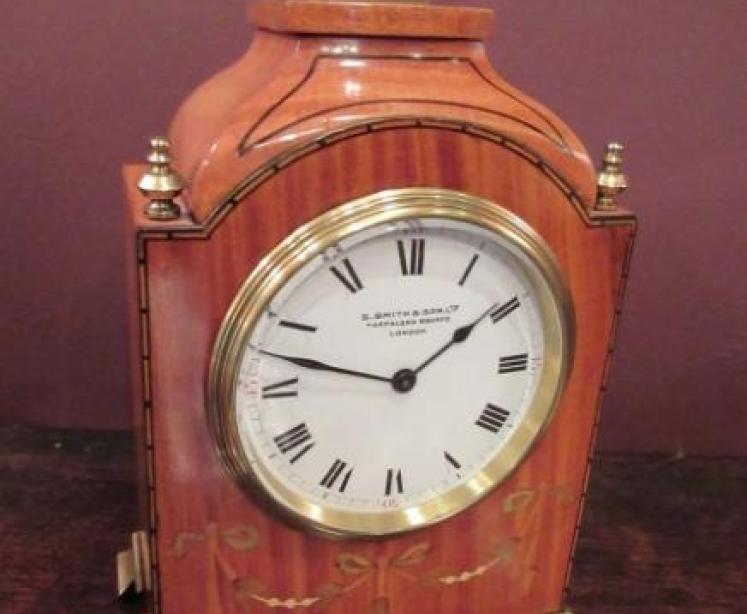 Fine Edwardian Period Satinwood Inlaid Mantel Clock - Image 1