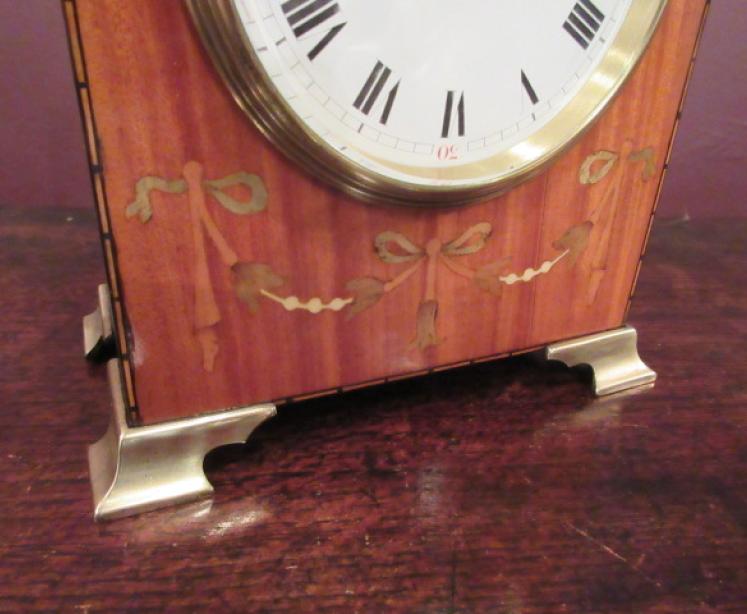 Fine Edwardian Period Satinwood Inlaid Mantel Clock - Image 5