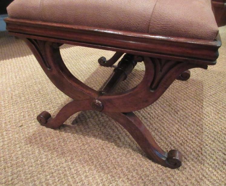 Regency Period Rosewood X Frame Stool - Image 2