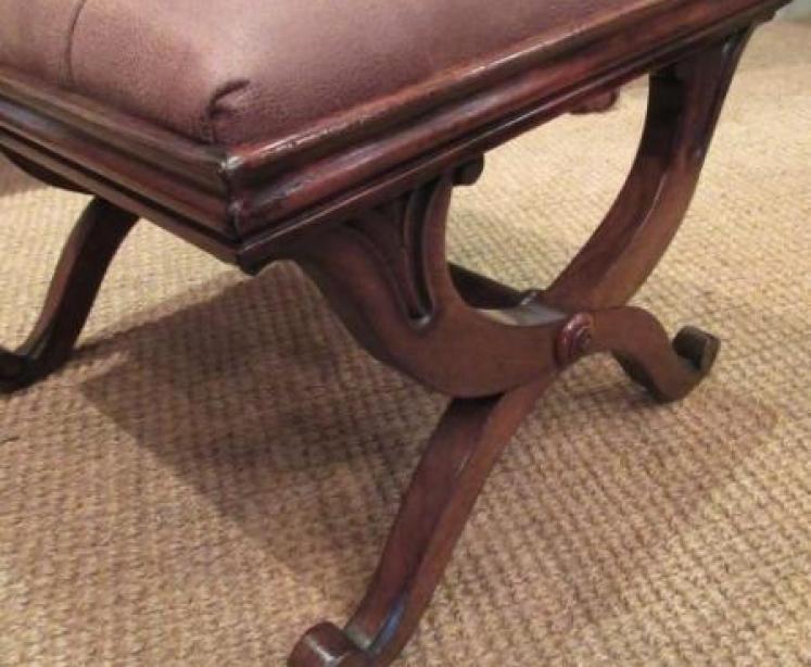 Regency Period Rosewood X Frame Stool - Image 5
